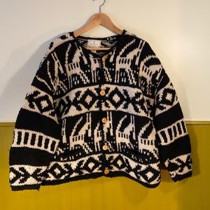 Hand Knit Wool Cardigan